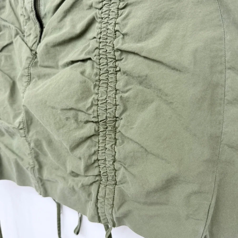 Garage Ruched Grunge Cargo Mini Skirt‎ Utility Gorpcore Womens XS Olive Green